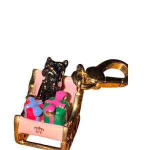 Gold and Multicolor Charm with Dog and Gifts from Christmas 2010.